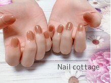 ネイルコテージ(Nail cottage)/ワンカラー×ラメライン