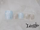 レース×リボンフットネイル