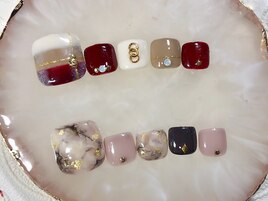 秋冬フットネイル