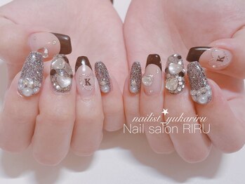 リル(RIRU)/うめつくしネイル/ハートネイル