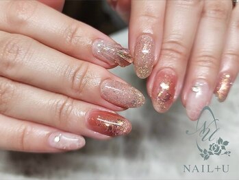 ネイルプラスユウ(NAIL+U)/人魚の鱗とフラッシュネイル