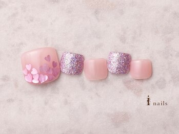 アイネイルズ 横浜EAST店(I-nails)/ホログラムハートフットネイル