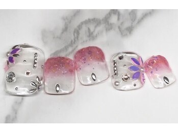 クリスタルネイル パークプレイス店/リーフホロフラワー