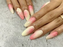 アペル(apare)/長さ出し×桃ネイル
