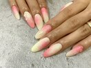 長さ出し×桃ネイル