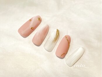 ネイルサロン イントゥ(into_)/定額アート　マットくすみピンク