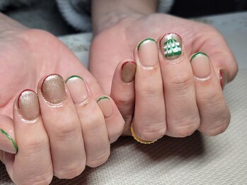 カフェ サロン ジュモ(Cafe salon Jumo)/ショートネイル×細フレンチ