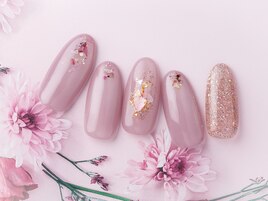 ピンクマグネット×押し花