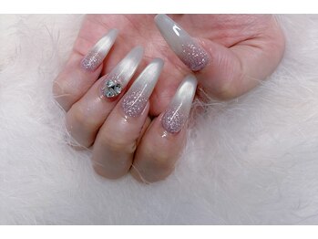 ビューティーネイル/ピー玉マグネット＋ラメグラ　