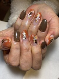 ～オレンジニュアンスネイル～