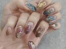 cool＆warm nuance nail