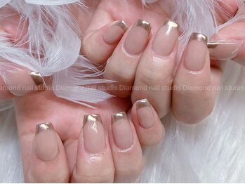 ダイアモンドネイルスタジオ 新宿店(Diamond Nail Studio)/ミラーフレンチ