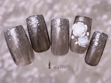 アイネイルズ 町田店(I nails)/ブラックバラネイル8980円