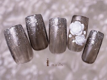 アイネイルズ 町田店(I nails)/ブラックバラネイル8980円