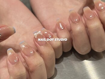 ネイルドットスタジオ 堺筋本町(NAIL DOT STUDIO)/チーク×スキニーフレンチ