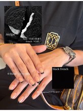 ビースタジオブランジュ(B STUDIO blange)/フレンチネイル/黒フレン