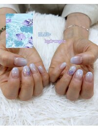 紫陽花のブルーネイル
