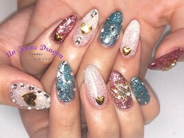 【自爪ネイル】キラキラネイル