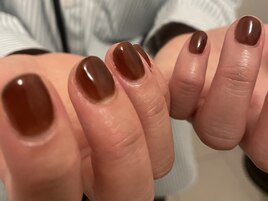 オレンジブラウンネイル