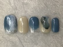 カラネイル 南森町店(calla nail)/ブルーインクで涼しげな手元に