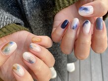 ネイルアルケー(Nail ARCHE)/アシメもやもやネイル