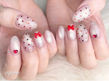 アゲル ネイルアンドアイラッシュ(ageru &nbsp;Nail&EyeLush】)の写真/【カラー500色から選べる定額デザイン☆】シンプル～ニュアンス・華やかまで豊富にご用意♪パラジェル◎
