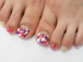 ドット柄フット5610円