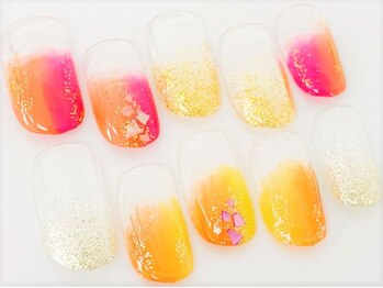 ネイルサロン クイール 小山店(NAIL SALON QUILL)/塗りかけ＋ラメグラデーション
