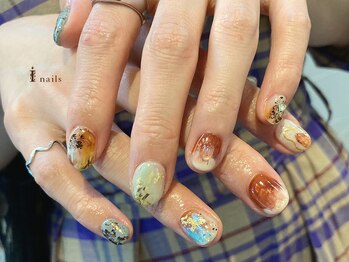 アイネイルズ 渋谷店(I nails)/カラフルニュアンス￥11000