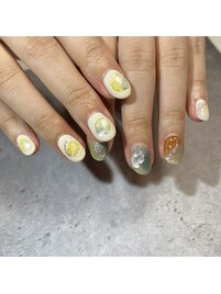 ニュアンス水彩ネイル
