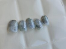 アイネイルズ 池袋店(I-nails)/くすみブルーミラーフレンチ