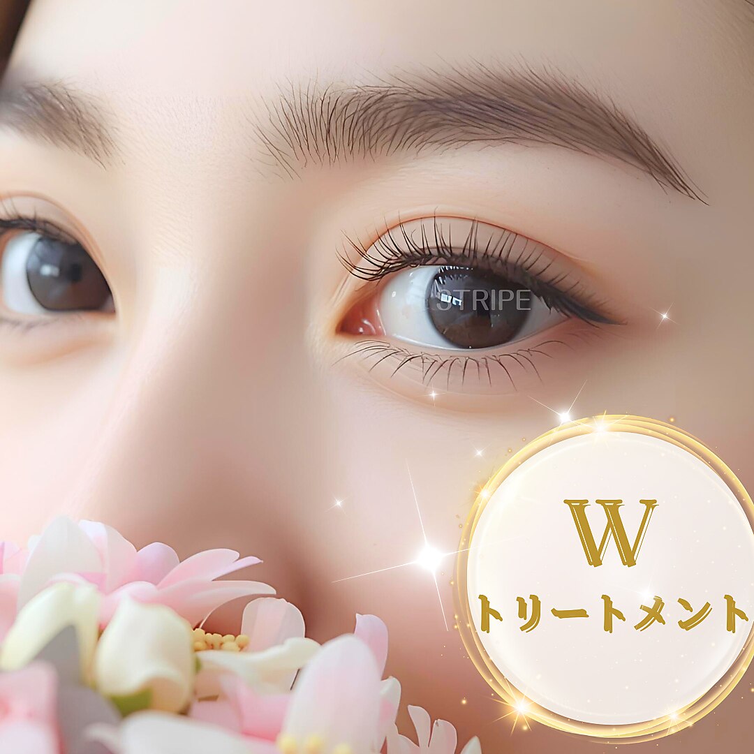 【ノングルー最新技術】しみないまつげパーマ★Wトリートメント補修付 \5400