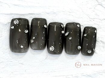 ネイルメゾン 池袋店(NAIL MAISON)/クリアブラックストーン¥8500