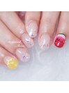 カラフルぷっくりフルーツネイル