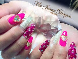 ピンク☆グリッターネイル