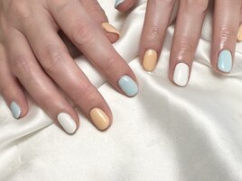 pastel白×水色×オレンジ～