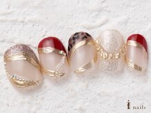 アイネイルズ 横浜WEST店(I-nails)/リボンミラーレッド11500円