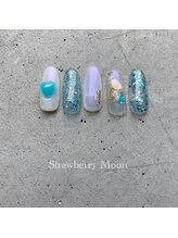 サロンストロベリームーン(Salon Strawberry Moon)/定額ビジューネイル☆￥8980