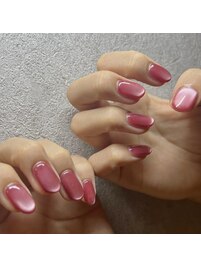 ピンクマグネットネイル