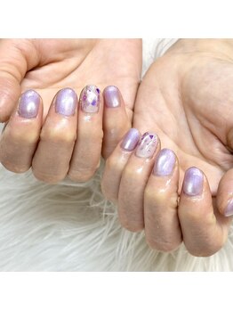 マイオティック ネイル(miotic nail)/紫シェルデザイン