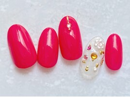 お花ビジューネイル新規¥6,160