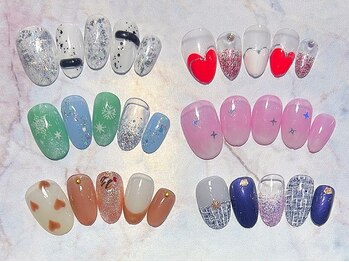 ベレッツァネイル 大阪 日本橋(BellezzaNail)/アート10本…ハートツイード