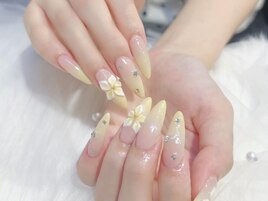 パステルイエロー×お花
