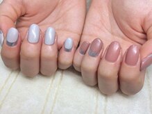 アイラッシュアンドネイル専門店 クラル(CURAR)/ミラーネイル￥7980