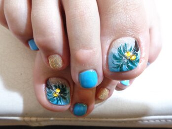 アミュリー ネイル アトリエ(Amury nail atelier)/ヤシの木フットネイル♪