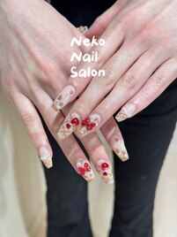 チェック　リボン　バレンタイン