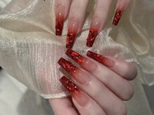 センスネイル 池袋店(Sense Nail)/キラキラストーンxボルドー