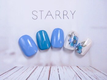 スターリー(STARRY)/夏ブルー　フラワーネイル