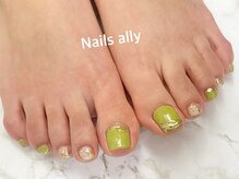 ネイルズアリー 立川店(Nails ally)/ニュアンス×グリーン