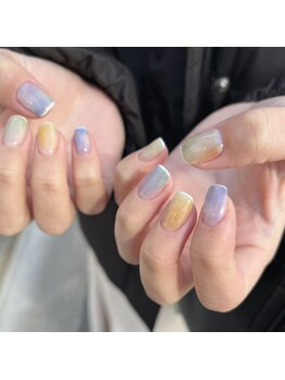 ハラジュクネイルズ(harajukunails)の写真/【パラジェル｜スタンダードデザインコース¥8800】少し凝ったニュアンスデザインを指先に施します。